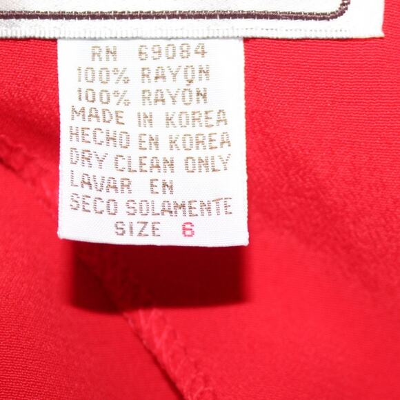 NWT Vintage Karin Stevens Red Beaded Dress | Women’s 6 | RARE Deadstock 1980s - Picture 5 of 7